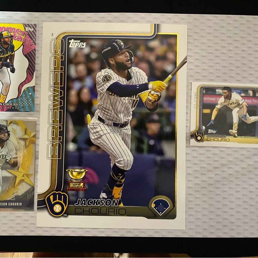 2025 Topps Jackson Chourio Brewers Baseball Card bundle.